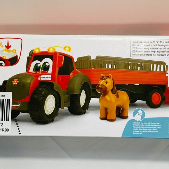 NEW Massey Ferguson Animal Tractor Trailer Horse Sound & Light Dickie/Simba/ABC - Picture 4 of 6